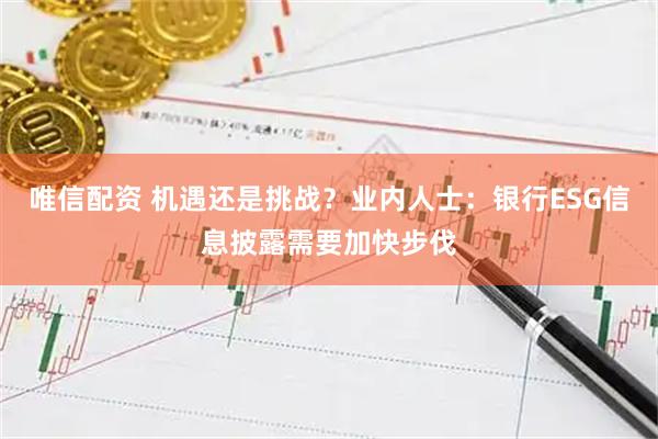 唯信配资 机遇还是挑战？业内人士：银行ESG信息披露需要加快步伐
