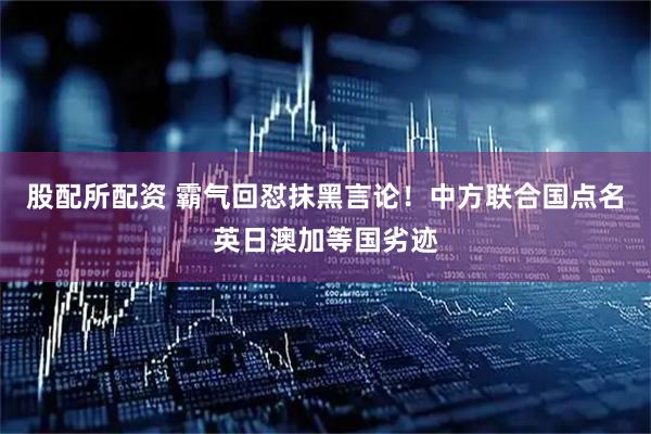 股配所配资 霸气回怼抹黑言论！中方联合国点名英日澳加等国劣迹